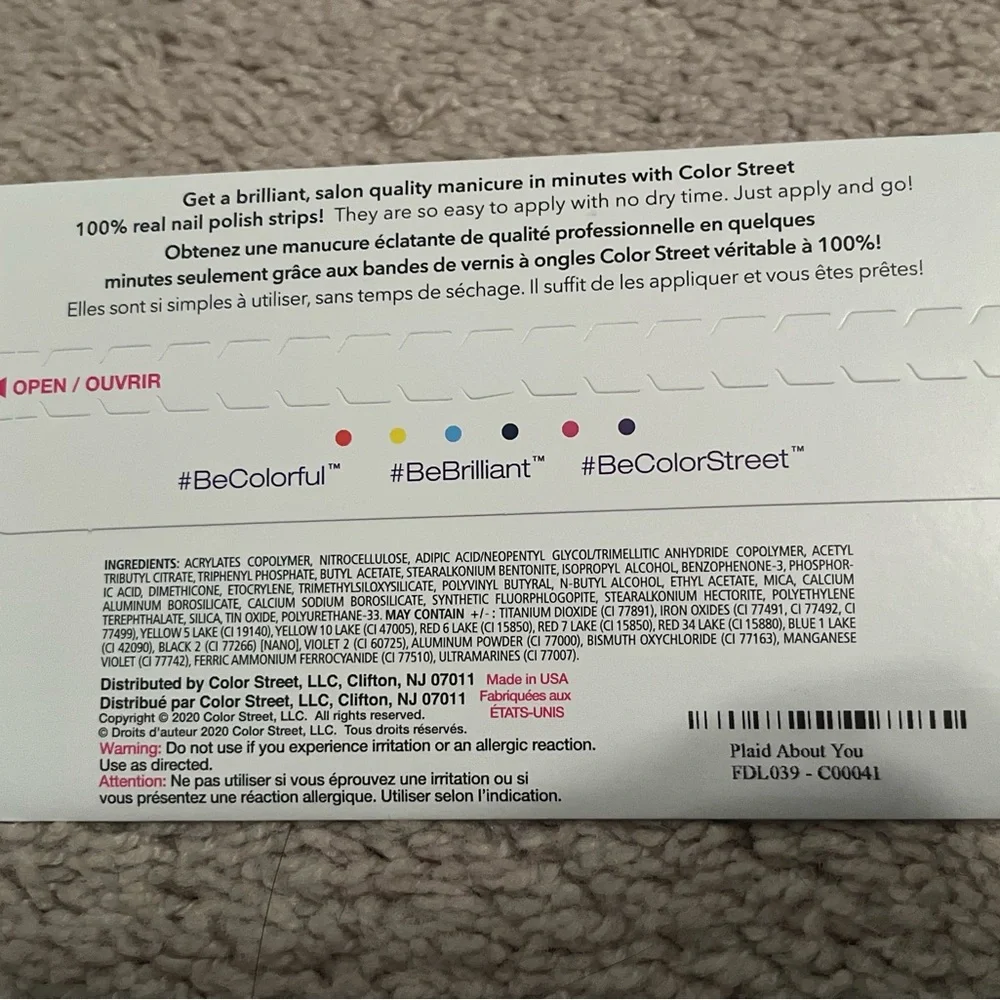 Color Street Black and White Nail Polish Strips - Plaid About You BUNDLE TO SAVE - Picture 2 of 2